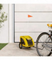 vidaXL Pet Bike Trailer Yellow Oxford Fabric and Iron