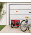 vidaXL Pet Bike Trailer Red and Black Oxford Fabric&Iron