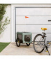 vidaXL Pet Bike Trailer Grey and Black Oxford Fabric&Iron