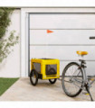 vidaXL Pet Bike Trailer Yellow and Black Oxford Fabric&Iron