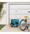 vidaXL Pet Bike Trailer Blue and Black Oxford Fabric&Iron