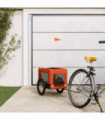 vidaXL Pet Bike Trailer Orange and Black Oxford Fabric&Iron