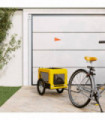 vidaXL Pet Bike Trailer Yellow and Black Oxford Fabric&Iron