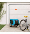 vidaXL Pet Bike Trailer Blue and Black Oxford Fabric and Iron