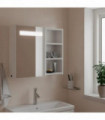 vidaXL Bathroom Mirror Cabinet with LED Light White 60x13x52 cm