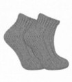 Ladies Chunky Knit Wool Ankle Socks (05 Grey)