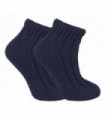 Ladies Chunky Knit Wool Ankle Socks (04 Navy)