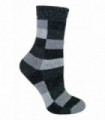 Ladies Checkered Wool / Silk Blend Socks (17 Black / Grey)