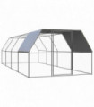 Outdoor Chicken Cage 3x8x2 m Galvanised Steel