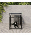 Outdoor Dog Kennel with Roof Steel 1.88 m²