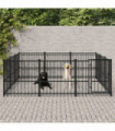 Outdoor Dog Kennel Steel 8.47 m²