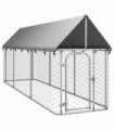 Outdoor Dog Kennel with Roof 400x100x150 cm