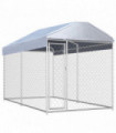 Outdoor Dog Kennel with Canopy Top 382x192x225 cm