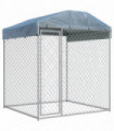 Outdoor Dog Kennel with Canopy Top 193x193x225 cm