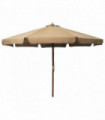 Outdoor Parasol with Wooden Pole 330 cm Taupe