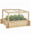 Outsunny Outdoor Raised Garden Bed with Cold Frame Greenhouse and Openable Top