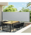 Patio Retractable Side Awning 140x600 cm Grey