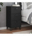 vidaXL Bedside Cabinet VIKEN Black Engineered Wood