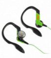 Pirelli Ear Clip Sports Headphones Bass Pipe Design 3.5mm Stereo Jack 15mm Unit[Black / Green]