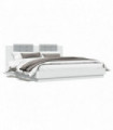 vidaXL Bed Frame with Headboard White 160x200 cm Engineered Wood