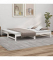 Pull-out Day Bed White 2x(90x200) cm Solid Wood Pine