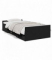 vidaXL Bed Frame with Drawers Black 100x200 cm Engineered Wood