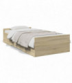 vidaXL Bed Frame with Drawers Sonoma Oak 100x200 cm Engineered Wood