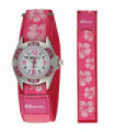 Ravel Girl's Velcro Hibiscus Watch - Pale Pink R1507.32