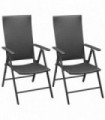 Stackable Garden Chairs 2 pcs Poly Rattan Black
