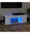 TV Cabinet with LED Lights White 90x39x30 cm