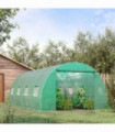 Walk in Polytunnel Outdoor Garden Greenhouse Windows and Doors (6 x 3M) Outsunny