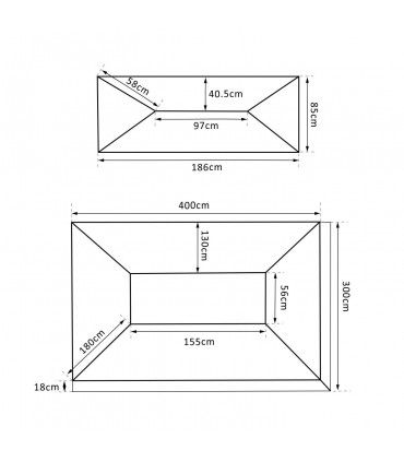 3x4 m 2-Tier Waterproof Gazebo Replacement Top-Cream-White
