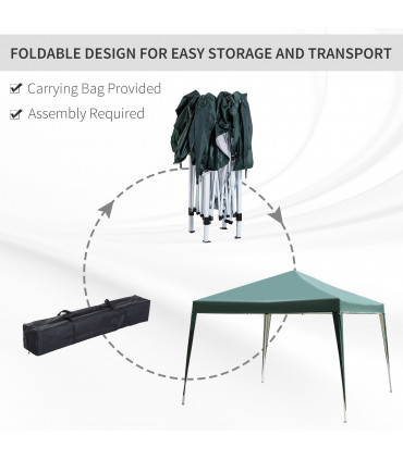 3x3 m Heavy Duty Pop Up Gazebo, 210 D Oxford Cloth-Green