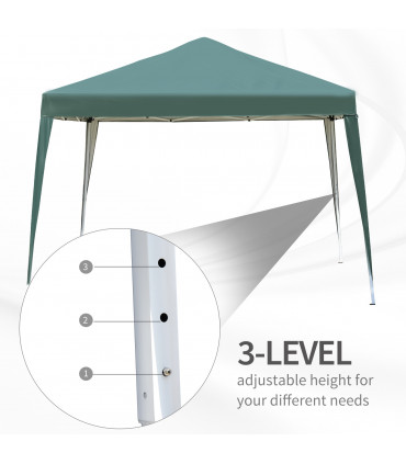 3x3 m Heavy Duty Pop Up Gazebo, 210 D Oxford Cloth-Green