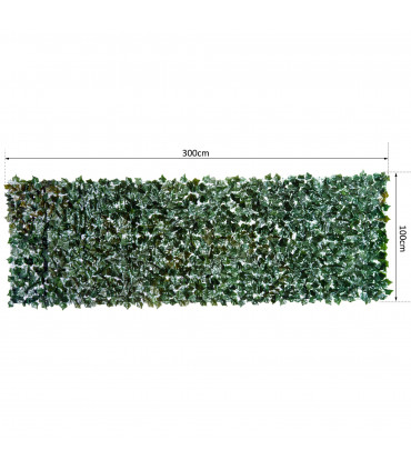 Artificial Leaf Screen Panel, 3x1 m-Dark Green
