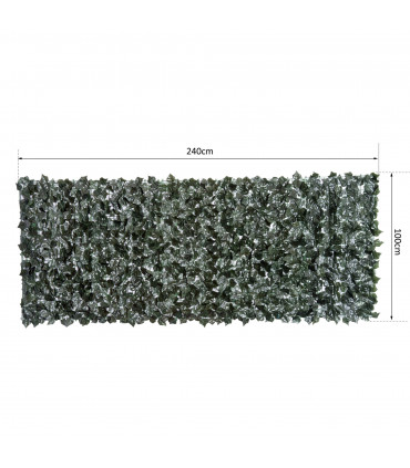 Artificial Leaf Screen Panel, 2.4x1 m-Dark Green