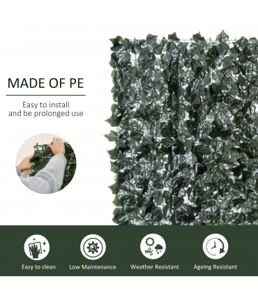 Artificial Leaf Screen Panel, 2.4x1 m-Dark Green