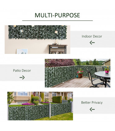 Artificial Leaf Screen Panel, 2.4x1 m-Dark Green