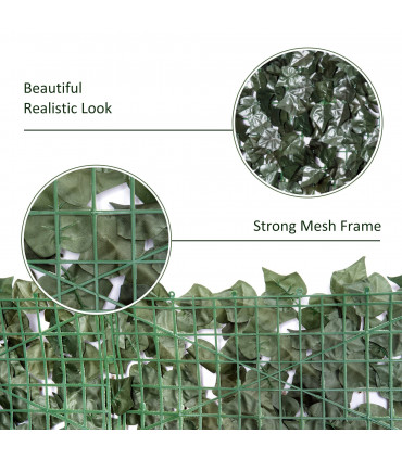 Artificial Leaf Screen Panel, 2.4x1 m-Dark Green