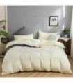 100% Cotton Bedding Set 3Pcs,Duvet Cover,Skin Friendly Breathable,2 Pillowcases,Twin Full Single Double Size,Solid Color