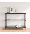 vidaXL Shelf Transparent and Black 100x36x90 cm Tempered Glass