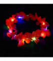 10pcs LED Hawaiian Lei Floral Headband Light Up Flower Crown Glow Wreath Headband Summer Beach Pool Wedding Party Decorations