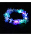 10pcs LED Hawaiian Lei Floral Headband Light Up Flower Crown Glow Wreath Headband Summer Beach Pool Wedding Party Decorations