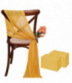 12 Pcs 17x275cm Green  Chiffon Chair Sashes  Wedding Chair Covers Ribbon Wedding Party Aisle Chair Decor