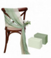 12 Pcs 17x275cm Green  Chiffon Chair Sashes  Wedding Chair Covers Ribbon Wedding Party Aisle Chair Decor