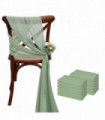 12 Pcs 17x275cm Green  Chiffon Chair Sashes  Wedding Chair Covers Ribbon Wedding Party Aisle Chair Decor