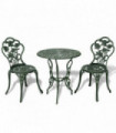 3 Piece Bistro Set Cast Aluminium Green