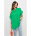 Button Down Pleated Frill Tops