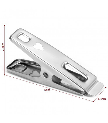 2 Packs of 20 Stainless Steel Spring Loaded Metal Laundry Clothes Clip Pegs