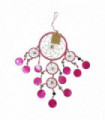 Capiz Dream Catcher, No Feathers, 12cm, Pink